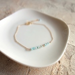 極小 ラリマーのブレスレット ■ ボーダーラインデザイン ■ 14KGF