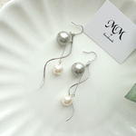 【silver】ツイストウェーブ×コットンパールの上品ピアス/イヤリング