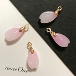 ガラスの桜チャーム　ピンク