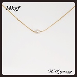 ◇14kgf ・1粒パールネックレス40cm ⭐️アジャスター別売り⭐️