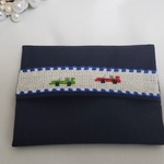 スポーツカーのポケットティッシュケース　クロスステッチ刺繍