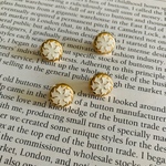 7296フランス　 ヴィンテージ オートクチュールボタン 12mm×4個 スノーフレーク