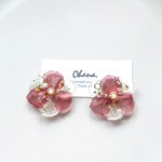 再販♡ クリア フラワー レジン イヤリングorピアス