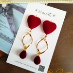 フロッキーハートと雫の冬ピアス／イヤリング