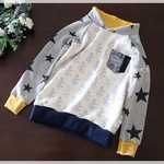 【120size】ラグラントレーナー☆スタンドカラーtree×ボーダー