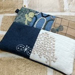【X'mas sale】《mina perhonen》パッチのフラットポーチ