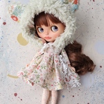 ＊もこもこ頭巾＊小花柄ワンピース＊1247＊４点セット＊ブライスアウトフィット＊ blythe outfit＊