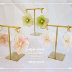 <残りCのみ>あじさいの花*コットンパールとフープのイヤリング*ピアス可