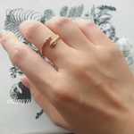 1点限定販売！！3Stones Gold Feather Ring
