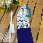 【再】パンダ❤️20×7絞りやすい歯ブラシ袋、お箸ケース袋(ひも色カラフル12色)