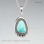 【akimmika様オーダーメイド】ホワイトウォーターターコイズ シルバーペンダントトップ White Water Turquoise