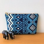 【SALE★20％OFF】ファスナーポーチ / 化粧ポーチ / 通帳入れ / マチ付 / アフリカ布