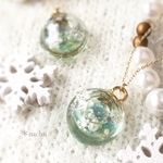 スノードームの雪ネックレス＊ブルー
