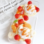 iPhoneケース　苺パンケーキ&フルーツパンケーキ  スイーツデコ フェイクスイーツ