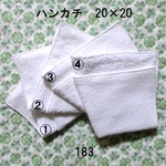 ハンカチ 20×20 柄選択 刺繍ホワイト ダブルガーゼタオル 183