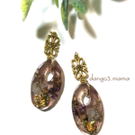 790円☆花入オーバルレジンのピアスのピアス/イヤリング