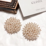 大ぶり パールピアス つぶつぶパール じゃらじゃらパール 花ピアス ゴージャス お呼ばれ 結婚式 ウェディング 二次会 フォーマル 上品 イヤリング 樹脂 アレルギー対応
