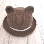 【a様ご予約品】コットンのくま耳ハット　Ｌ