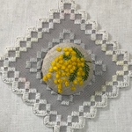 「ふわふわミモザ」刺繍ブローチ