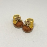オビツ11 サイズ 編み上げシューズ  黄×キャメル