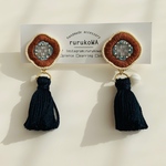 レトロな刺繍タッセルイヤリング　受注作成