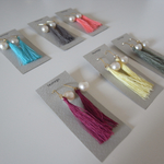 ミシン糸で作った タッセルピアス