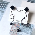 2way ◼️black culry dot pierce (オニキス) ステンレスピアス
