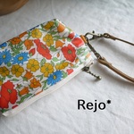 【ファスナー１２ｃｍ】リバティビニコのキーポーチＬ　Poppy＆Daisy