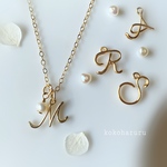イニシャル+淡水パールnecklace[14kgf ] 受注制作