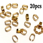 20個 つなぎカン 平オーバル アクリルパーツの繋ぎ金具 ゴールド コネクター パーツ 121KI225