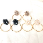2way ガラスビーズとデザインリングピアス/イヤリング
