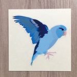 マメルリハインコのステッカー（ブルー男の子）