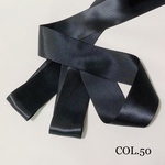 サテンリボン　片面　50mm 黒系