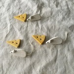 お得セット【陶土】ネズミとチーズのブローチ　セット
