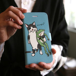 スマホケース　ビッグなかよし？（ブルーグレイ）