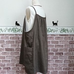 **受注製作*シックな茶系のヘリンボン織り生地*エプロンチュニック *