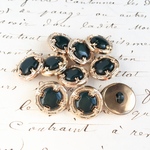 ■グリーン■10個入■18mm■ヴィンテージボタン  (グリーン　変形　大)　※ピアスに!! [1203-18]　