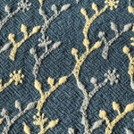 刺繍布＜光の粒つぶ＞ウールガーゼ　青磁色×イエロー30センチ