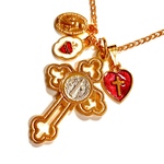 聖ベネディクト十字架 ロケットハートアニュス・デイ メダイ ネックレス 