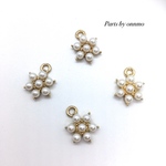 4pcs・スターフラワーパールチャーム a-169