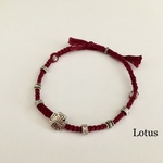 【レディース】　ミサンガブレスレット　バーガンディー