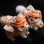 オレンジハットシェーデッド・ぬいぐるみセット（猫）