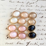■6色■12個入■18mm■ビンテージボタン (オーバルカラー)　 [1030-18] 