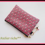 ★LIBERTY　Heart Canopy 　ハート・キャノピー 　４Ｒ　レッド&ピンク　ビニコのminiポーチ　★キーケース・コインケース・リップポーチに♪　Size:11×7.5cm
