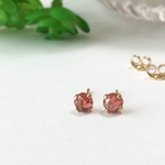 ・ガーネット・1月誕生石＊petit＊ひと粒ピアス（4㎜）