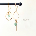 🟢[再販] 稀少石✨グランディディエライトのアシメピアス/イヤリング