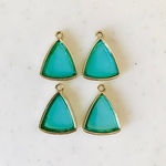 Neon Blue Triangle Gold Framed Pendant Tops