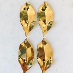 Grossy Gold Leaf Pendant Tops