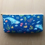海の中のペンケース 青③ (マチあり)