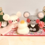 ねずみちゃんと鏡餅　お正月飾り